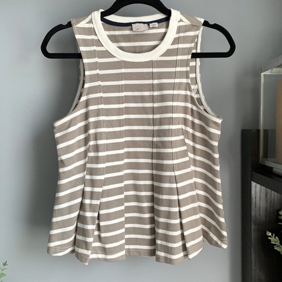 Anthropologie Postmark Peplum Top (Beige) S - Picture 2 of 7